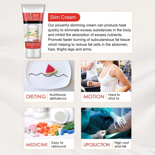 Hot Cream for Belly, Slimming Fat Burning Cream for Stomach, Waist & Buttocks, Belly Fat Burner for Women Men, Sweatcream Moisturizing Firming Weight Loss Tight Cellulite cream, For All Skin Types