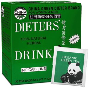 Uncle Lee’s Tea Body Slim Dieter Tea, Caffeine Free Chinese Herbal Tea with Senna Leaves and Natural Lemon Flavor, Keep Your Diet on Track for a Healthy Weight, 30 Tea Bags Per Box