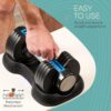 Lifepro Adjustable Dumbbells Set – 15lb, 25lb Pair or 43lb, 55lb & 90lb Single – Quick Adjustment, Anti Slip Handle – Space Saving & Strength Training Weights for Home Gym Exercise & Fitness