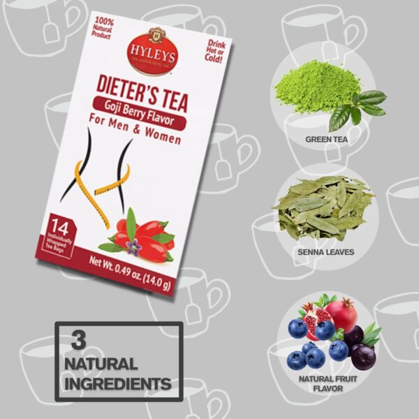 Hyleys Dieter's Tea with Goji Berry Flavor - 14 Tea Bags - Slimming Weight Loss Detox Cleanse Tea