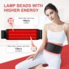 Red Light Heating for Body: RAYOCON 5 Light Levels Light Heat Belt Wrap for Back/Waist 660nm & 850nm Led Beads with Timer