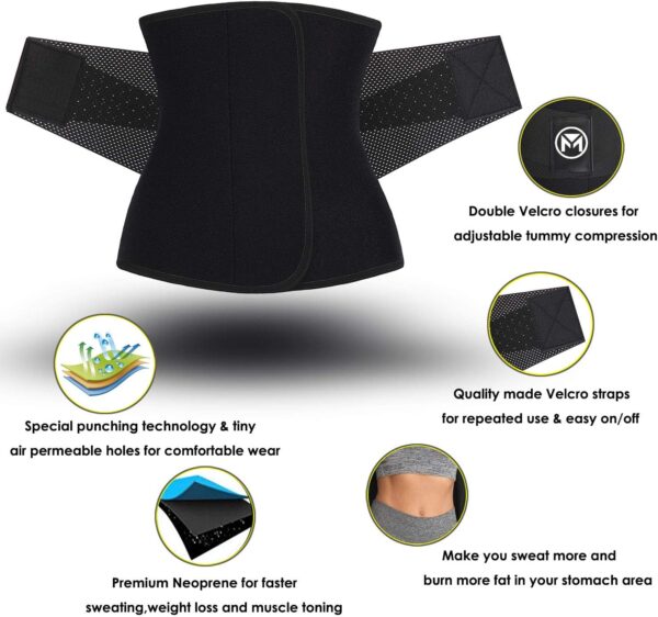 Moolida Waist Trainer Belt for Women or Men Waist Trimmer Workout Fitness Back Support Belts