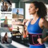 Waist Trainer for Women, Elastic Sweat Band Workout Waist Trimmer Belt, Heat Retention Slimming Stomach Wrap for Belly Fat, Easy to Clean (Red)