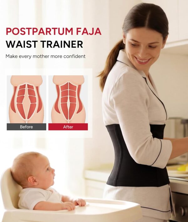 Nebility Waist Trainer for Women Faja Postpartum Corset Shapewear Tummy Control Waist Cincher Body Shaper(Black,Medium)