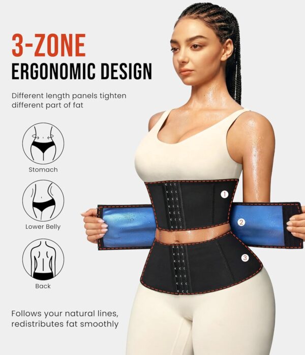 Junlan Waist Trainer for Women Belly Fat Sweat Band Cincher Waist Trimmer Tummy Sweat Belt Stomach Wrap Sauna Suit Binder