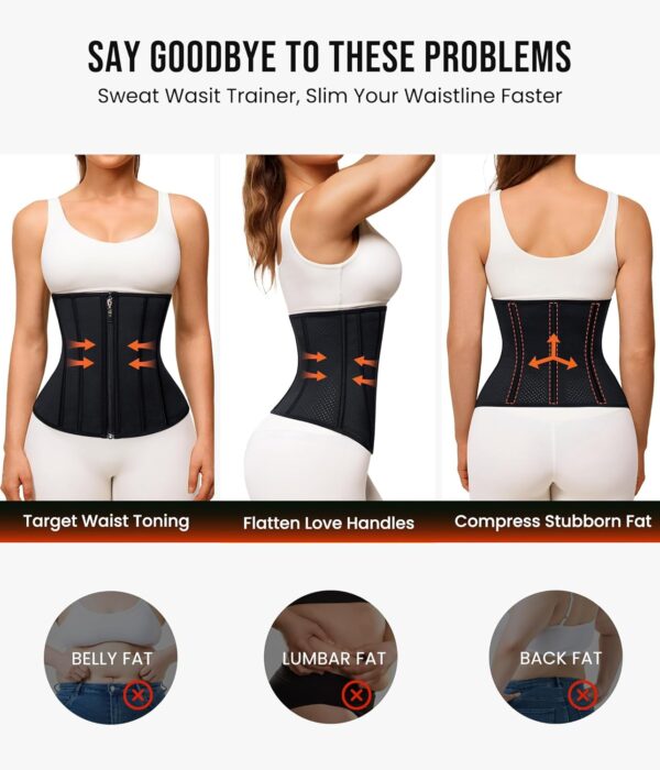 Junlan Sweat Waist Trainer for Women - Corset Sweat Band for Working Out