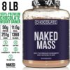 NAKED Chocolate Mass Gainer - All Natural Weight Gainer Protein Powder - 8lb Bulk, GMO Free, Gluten Free & Soy Free. No Artificial Ingredients - 1,360 Calories