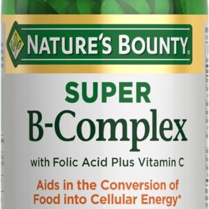 Nature’s Bounty Super B Complex Vitamins with Vitamin C & Folic Acid, Vitamins for Immune & Cellular Energy Support, 150 Tablets