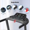 Foldable Treadmill with Incline for Home Use, 286 lbs Weight Capacity, 3HP, 0.5-9.0 MPH Speed Range, 17-Inch Wide Belt, LED Monitor with Heart Rate Sensor, Bluetooth for App Connectivity