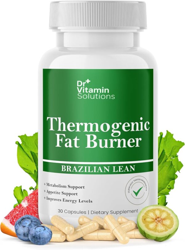71y1R63bmCL._AC_SL1500_.jpg Thermogenic Fat Burner Brazilian Lean Weight Loss Vitamins, Dr Vitamin Waist Trimmer & Supplements for Bloating (1 Bottle, 30 Capsules)