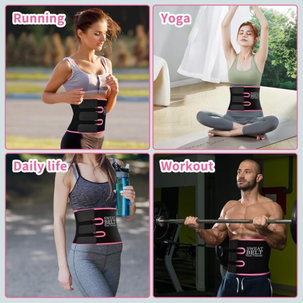 71zD3sL5CyL._AC_SL1500_.jpg Sweat Waist Trainer For Women Men Waist Trimmer Sweat Belt Band Stomach Wrap Faja For Workout Lower Belly Fat