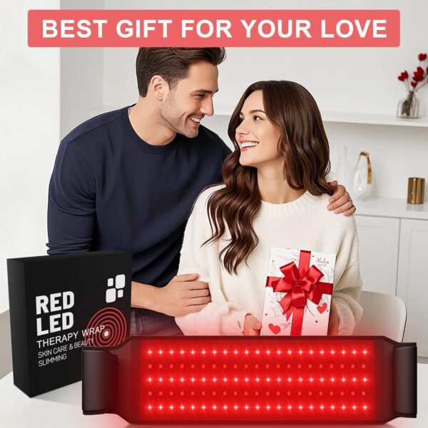 Red Light Heating for Body: RAYOCON 5 Light Levels Light Heat Belt Wrap for Back/Waist 660nm & 850nm Led Beads with Timer