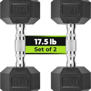 Hex Dumbbell Set, 2.5-65 lb Rubber Encased Exercise & Fitness Dumbbells, Weights Dumbbells Set of 2, Hand Weight for Strength Training