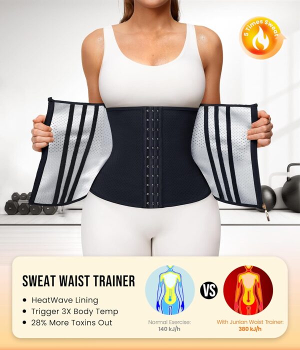 Junlan Sweat Waist Trainer for Women - Corset Sweat Band for Working Out