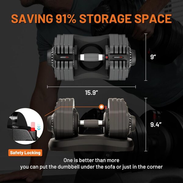 ATIVAFIT Adjustable Dumbbell Set (50/66/88 LB Pair), 10–12-in-1 Free Weights with Storage Box, Quick Dial Weight System, Secure Safety Lock, Anti-Slip Steel Grip, All-in-One Space-Saving Home Gym for Full Body Strength Training