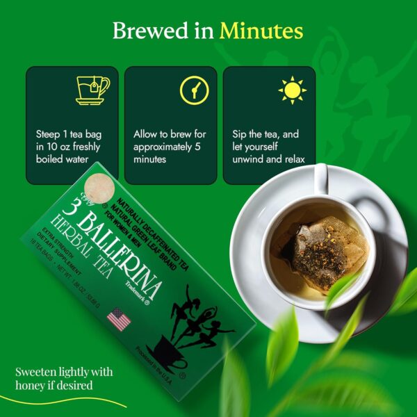 3 Ballerina Tea Dieters Drink, Extra Strength, 18-Count Tea Bags