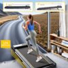 Walking Pad Treadmill with 12% Incline and Handle Bar, 4 in 1 Folding Treadmill for Home/Office, Under Desk Treadmills Portable Walking Pad with App & Bluetooth Speaker, 0.6-10MPH