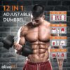 ATIVAFIT Adjustable Dumbbell Set (50/66/88 LB Pair), 10–12-in-1 Free Weights with Storage Box, Quick Dial Weight System, Secure Safety Lock, Anti-Slip Steel Grip, All-in-One Space-Saving Home Gym for Full Body Strength Training