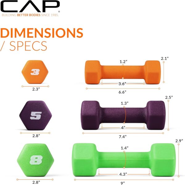 CAP Barbell Neoprene Dumbbell Weights Pairs & Sets | Multiple Colors