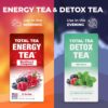 Total Tea Slimming Detox Tea for a Healthy Weight Support - Caffeine Free - Herbal Tea with Chamomile, Hibiscus, Ginger Root for Colon Cleanse - Natural Fruit Tea for Digestive Health