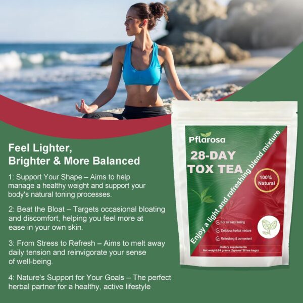 Detox Tea 28 Count, Natural Herbal Tea with Oolong & Green Tea Extract, Yerba Mate & Ginseng – Supports Balanced Diet & Metabolism Boost – Vegan, Gluten-Free, No Artificial Flavors