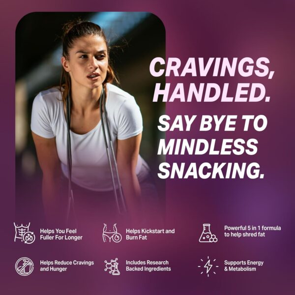 ByeBye Cravings Appetite Suppressant - Supports GLP-1 Pathway Function, Weight Loss Pills for Women & Fat Burner + Appetite Suppressant | 3rd Party Tested Supplement - 60 Capsules to Lose Weight