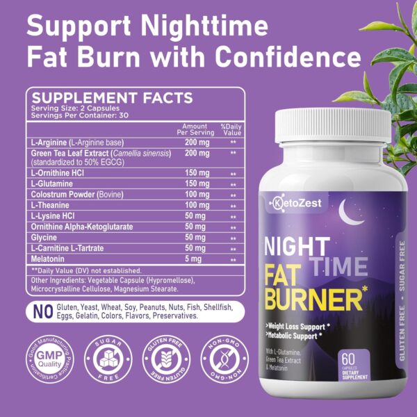 81MO1ZEJOfL._AC_SL1500_.jpg Night Time Fat Burner for Weight Loss - Metabolism Booster Nighttime Belly Fat Burn & Natural Appetite Suppressant Supplement for Men Women - Relaxation Weight Control Support Pills