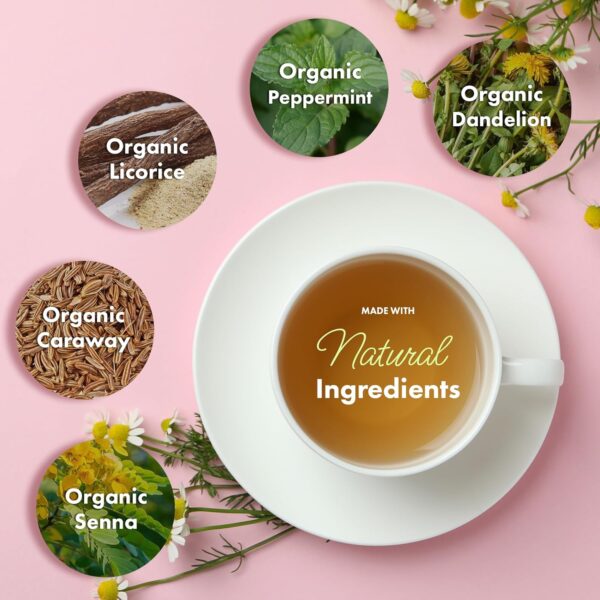 Flat Tummy Weekend Cleanse Tea - 30 Day Program - All Natural Colon Cleanse w/Senna and Dandelion Root, Provides Bloating Relief for Women - Detox Cleanse for Digestion Support and Gas Relief