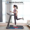 Foldable Treadmill with Incline for Home Use, 286 lbs Weight Capacity, 3HP, 0.5-9.0 MPH Speed Range, 17-Inch Wide Belt, LED Monitor with Heart Rate Sensor, Bluetooth for App Connectivity