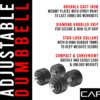 CAP Barbell 52.5-Pound Adjustable Dumbbell Weight (Pair), chrome finish
