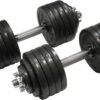 CAP Barbell 52.5-Pound Adjustable Dumbbell Weight (Pair), chrome finish