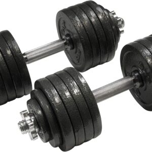 CAP Barbell 52.5-Pound Adjustable Dumbbell Weight (Pair), chrome finish