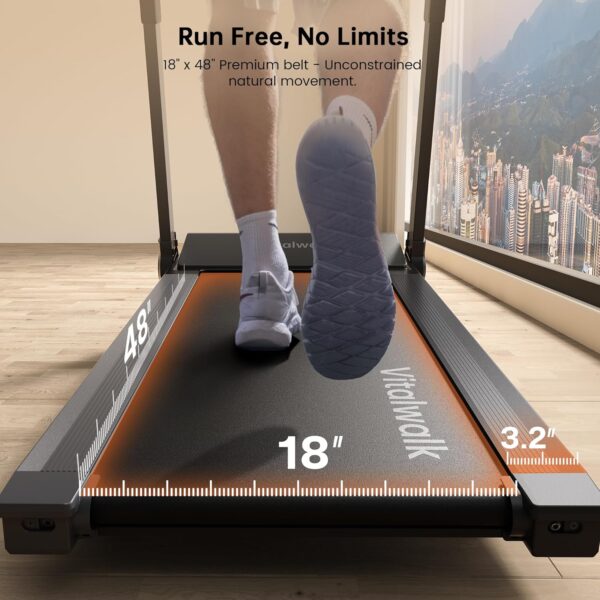 Foldable Treadmill with Auto Incline, Commercial Wide Running Belt, 10MPH, 3.5HP Brushless, Walking Pad Treadmill for Home, Auto Folding, No Installation, 350LBS Capacity, APP