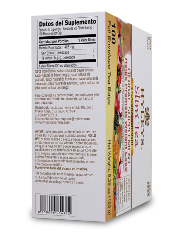 HYLEYS Slim Tea 9 Flavor Assortment 100 Ct - Weight Loss Herbal Supplement Cleanse and Detox - 100 Tea Bags (1 Pack) - Herbal Tea Variety Pack