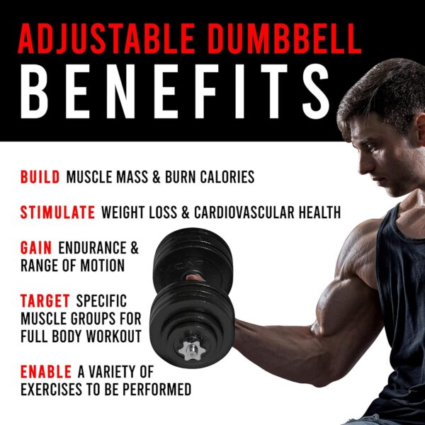 CAP Barbell 52.5-Pound Adjustable Dumbbell Weight (Pair), chrome finish