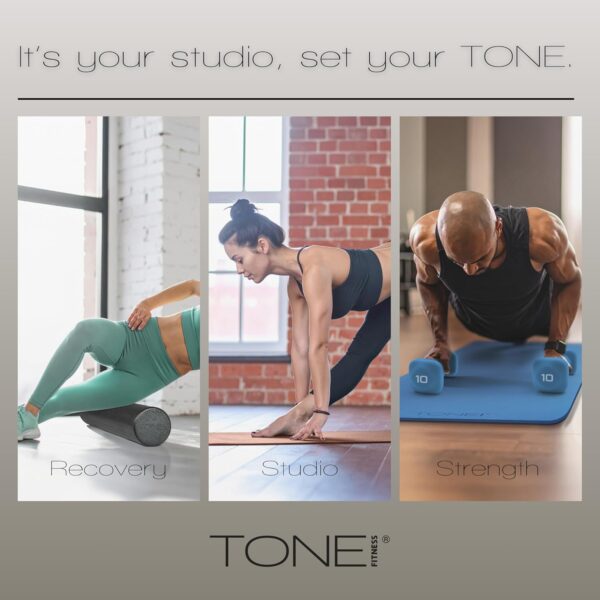 Tone Fitness Neoprene Dumbbell Weight Pairs with Anti-Roll Square Head | Multiple Options