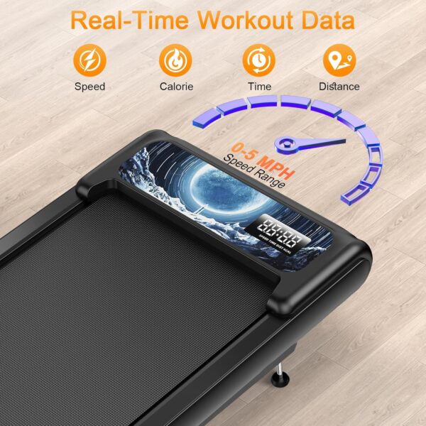 Walking Treadmill Pad with Handle Bar, Silent Fitness Equipment, Treadmill with 4-in-1 Modes, Easy Assembly, Portable Home Gym Equipment