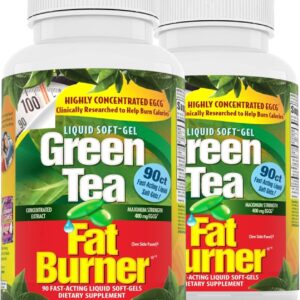 Applied Nutrition Green Tea Fat Burner – 90 Liquid Soft-Gels, Pack of 2 – Increases Calorie Burning & Supplies Powerful Antioxidants – 90 Total Servings