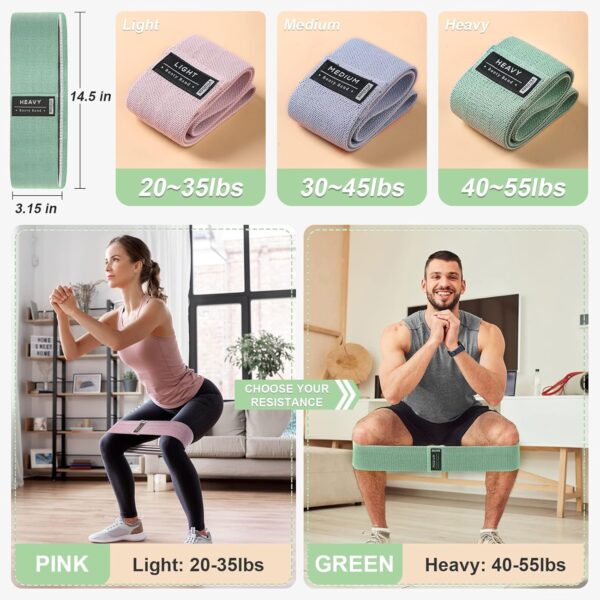 Booty Bands Set, Resistance Bands for Working Out, Exercise Bands for Women and Men Legs and Butt, Stretch Bands for Pilates, Yoga Starter Set
