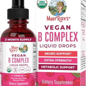 MaryRuth Organics Vitamin B Complex | B Vitamins Complex | Biotin | Vitamin B12 | Niacin | Folate | Metabolic Support Supplement | Vegan | USDA Organic | Non-GMO | Gluten Free | 2 Month Supply