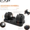 CAP ADJUSTABELL Adjustable Dumbbell Weights - Singles & Pairs | 12.5 lb, 25 lb & 55 lb | Multiple Handle Options