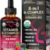 81tMU3gVl2L._AC_SL1500_.jpg USDA Organic Vitamin B-Complex B5 Pantothenic Acid | B12 Methylcobalamin | B1 Thiamine | B6 Pyridoxine | B7 Biotin | B9 Folic | B3 Niacinamide – B Complex Liquid Drops, Made in USA Supplement, 2fl oz