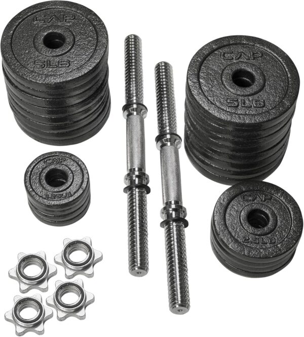 CAP Barbell 52.5-Pound Adjustable Dumbbell Weight (Pair), chrome finish