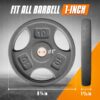 Yes4All Standard 1-Inch Grip Weight Plates, Cast Iron with Multiple Sizes from 2.5 lb to 35 lb for Strength Training, Weightlifting & Muscle Toning