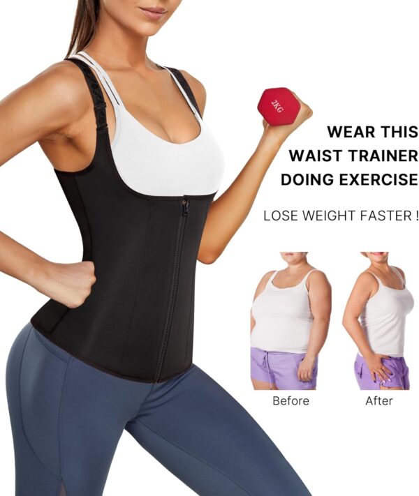 1775275256_71nXevl8nsL._AC_SL1500_.jpg Nebility Waist Trainer for Women Corset Shapewear with Zipper Women's Waist Cincher Tank Top with Adjustable Straps