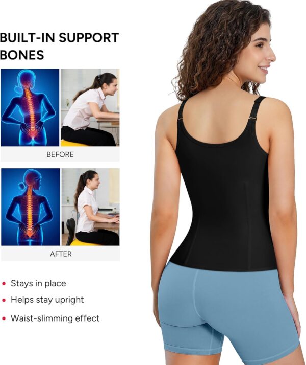 1775275259_71w98gHM4GL._AC_SL1500_.jpg Nebility Waist Trainer for Women Corset Shapewear with Zipper Women's Waist Cincher Tank Top with Adjustable Straps
