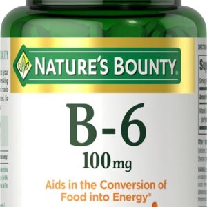 51EczxIVcLL._AC_SL1050_.jpg Nature’s Bounty Vitamin B6 100mg Tablets – Supports Energy Metabolism & Nervous System Health, 100 Ct