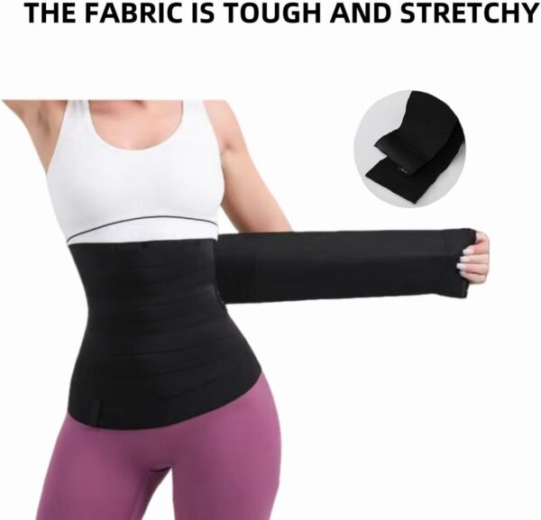 Waist Trainer for Women Belly Shaper Weight Loss Band Fat Trainers Waist Working Out Trimmer Belt Gym Abdomen Cinturilla Bands Adjustable and Wrap-Around Suitable for Men Women (Black)