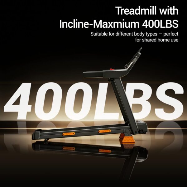 16% Treadmills for Home with Handle, 3 in 1 Portable Treadmill with Incline, Foldable Treadmill with Three Screen, 12 Preset Programs, 400Lbs