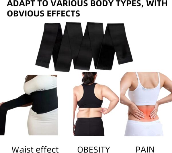 Waist Trainer for Women Belly Shaper Weight Loss Band Fat Trainers Waist Working Out Trimmer Belt Gym Abdomen Cinturilla Bands Adjustable and Wrap-Around Suitable for Men Women (Black)